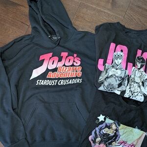 JoJo's Bizarre Adventure Black Kids Hoodie and T-Shirt Set